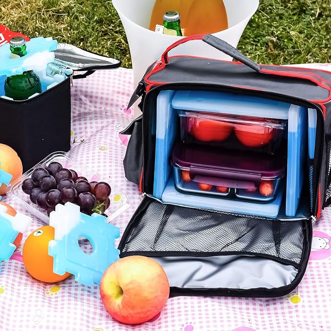10pcs Ice Packs for Coolers – Slim Reusable Cool Packs for Lunch Boxes, Bags – Long Lasting Gel Freezer Ice Packs with Poker Design