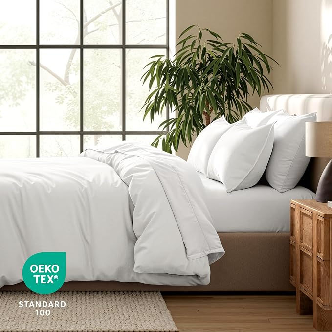 Bare Home Bedding Duvet Cover Extra Long Size - Premium 1800 Super Soft Collection - Lightweight, Cooling Duvet Cover - Soft Breathable Bedding (Twin/Twin XL, Cream)