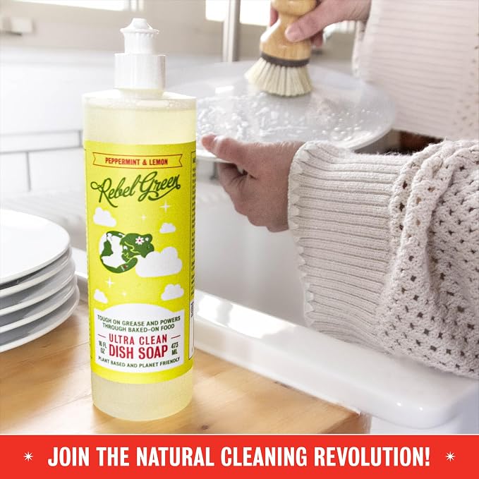 Rebel Green Super Deluxe Dish Soap - Plant-Based Sustainable Dishwashing Soap - Chai Tea Scent - 16 fl oz - 2 Pack