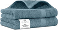 Villa Celestia Cotton Hand Towels Set of 2, 16 x 28, Oeko-TEX Certified, Quick Dry, Blue