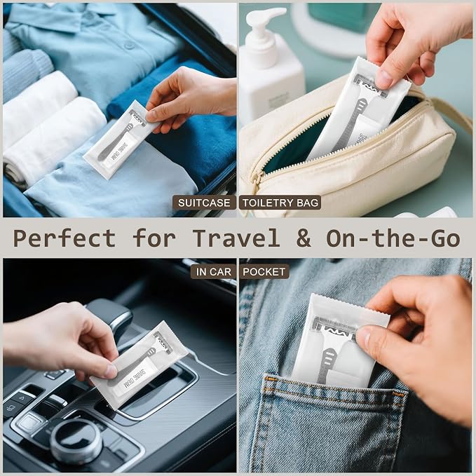 Disposable Razors Bulk, Razors Individually Wrapped Bulk, Travel Razors Bulk With 10g Shaving Cream For Hotels, Shelters, Homeless, Nursing Homes, Charities, Churches (Gray,30-PACK)