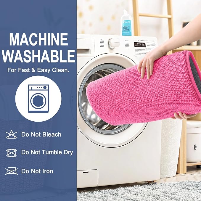 OLANLY Thick Memory Foam Bathroom Rugs 36x24, Absorbent Bath Mat, Hot Pink | Soft Quick Dry Bath Rugs Mats, Non-Slip, Machine Washable Carpet for Bathroom Floor, Tub and Shower, Home Decor Accessories