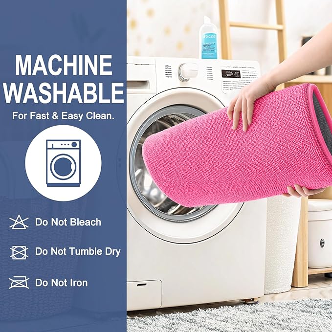 OLANLY Memory Foam Bathroom Runner Rugs 47x24, Absorbent Long Mat, Hot Pink | Soft Quick Dry Bath Mat Rugs, Non-Slip, Machine Washable Mat for Bathroom Floor, Tub and Shower, Home Decor Accessories