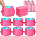 FillTouch 12 Pcs 15L Foldable Foot Soaking Tub Kit Portable Foot Bath Tub Foldable Foot Basin Bath Foot Tub for Soaking Feet with Towel and Storage Bag Soak Spa Bucket for Travel Camping(Rose Red)