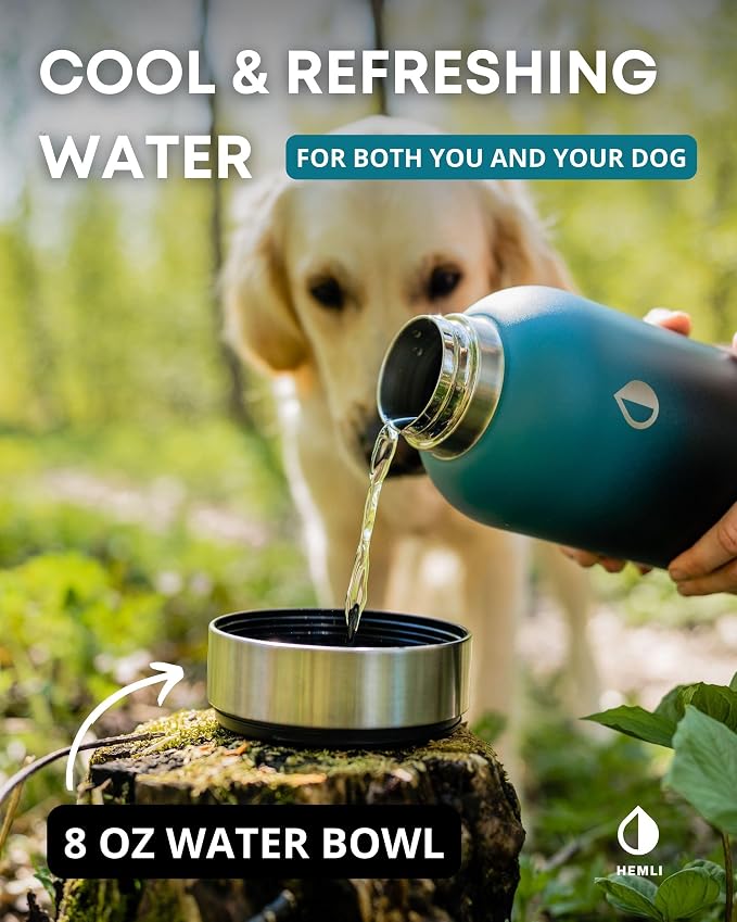 32 oz. Portable Dog Water Bottle and Bowl for Walking, Hiking and Travel