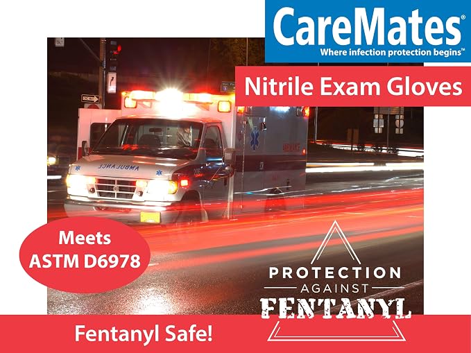 CareMates Nitrile Medical Exam Gloves, Latex Free Rubber, Powder Free, Extra Strong, 4 Mil Thick, Certified for Home Infusion, First Aid, Food Safe, Cleaning Gloves, Small, 400-Count