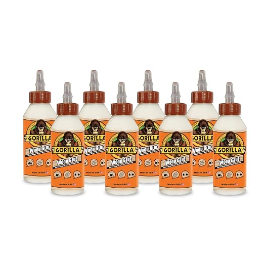 Gorilla Wood Glue; 8 Ounce Bottle; Natural Wood Color; (Pack of 8)