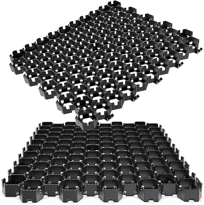 Standartpark Vodaland Permeable Pavers - HexPave Grass & Gravel Permeable Paver System - 100% Recycled PPE Plastic Pavers, Handles 27,000 lbs, 1" Depth, 4350 s.f / 1464 Units