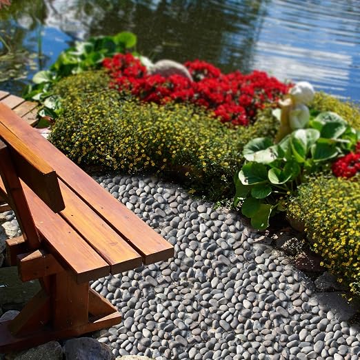 Pulovin 20 lbs River Rocks for Landscaping, 0.4-1 inch Natural Rocks for Aquarium, Fish Tank, Decorative Garden Stones for Plants, Flower Pots, Vase, Walkways