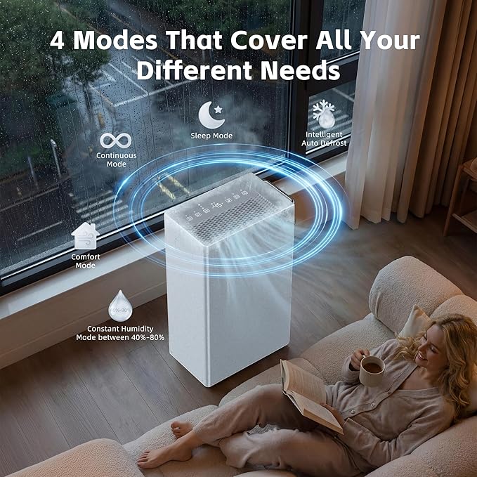 Uthfy 5500 Sq.Ft Dehumidifiers for Home and Basement, Max 100 Pint/Day Dehumidifier with Drain Hose, 24 H Timer & Child Lock, LED Panel, Ultra Quiet, whole house dehumidifiers for home, Bedroom