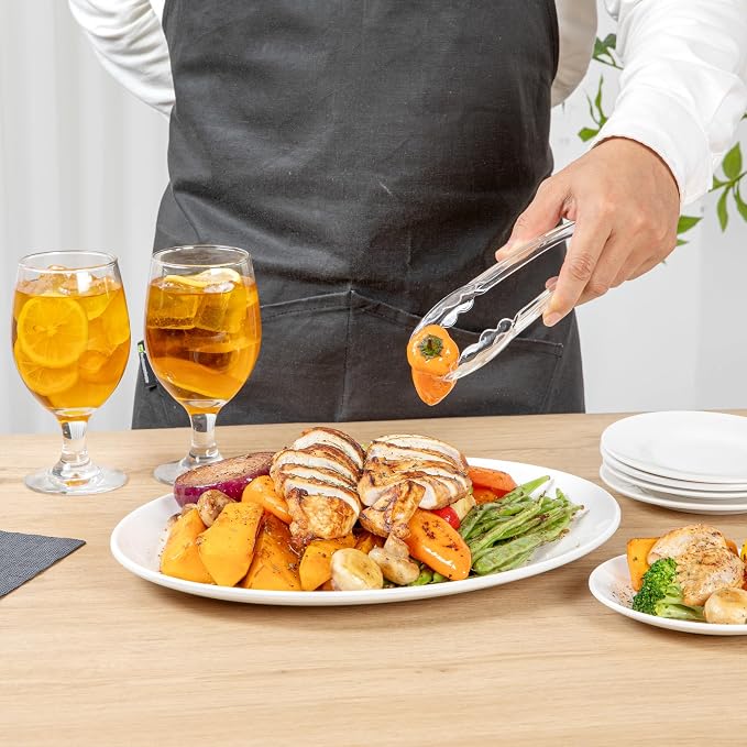 Restaurantware Tongs 100 Pack Of 7 1/2” Heavy-Duty Plastic Kitchen Tongs with Scalloped Edges Disposable Clear Serving Utensils for Hot And Cold Foods Catered Events, Weddings, or Buffets