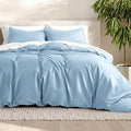 Bare Home Bedding Duvet Cover Extra Long Size - Premium 1800 Super Soft - Lightweight, Cooling Duvet Cover - Soft Breathable Bedding (Twin/Twin XL, Light Blue)