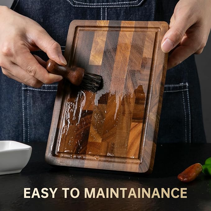 Small Walnut Cutting Board, Wood Chopping Boards for Kitchen | 9"x6"x0.8" Portable Cutting Board, Compact Size for Daily Prep with Stable Non-slip Mat