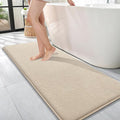 OLANLY Memory Foam Bathroom Runner Rugs 47x17, Absorbent Long Mat, Beige | Soft Quick Dry Bath Mat Rugs, Non-Slip, Machine Washable Mat for Bathroom Floor, Tub and Shower, Home Decor Accessories