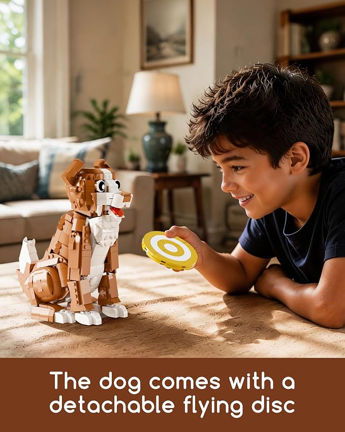 3-in-1 Orange Cat Building Set, Build a Cat, Dog or Rabbit, Creative Animal Building Toy for Kids Ages 8+, Gift for Animal Lovers, Girls and Boys