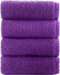 Washcloth Linen Set Premium Original Turkish Cotton, Hotel Quality for Maximum Softness & Absorbency for Face, Hand, Kitchen & Cleaning (Purple, Washcloth Set)