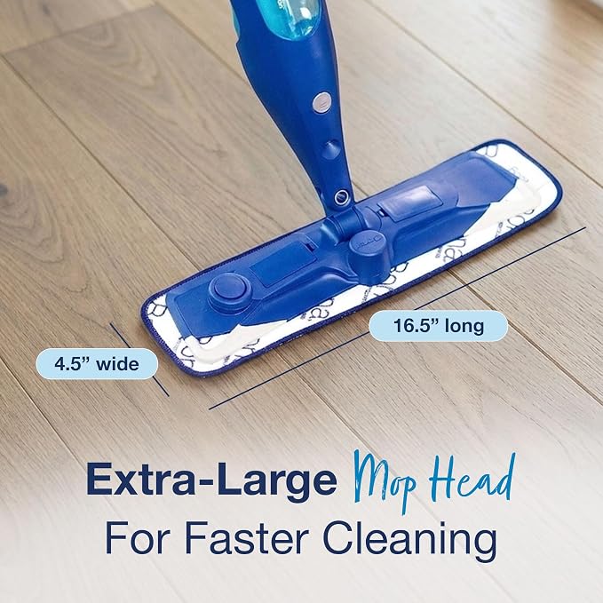 Bona PowerPlus Premium Motion Spray Mop for Hardwood Floors - Includes PowerPlus Hardwood Floor Cleaning Solution and PowerPlus Microfiber Cleaning Pad - Vibrating Spray Mop for Wood Floors