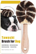 Wablade Dog Brush for Sensitive Dogs & Puppies, Soft, 9.1", Made in Japan | Daily grooming & massage for routine care, gently lifts loose surface fur with palm & sisal fibers (Not a Deshedding Tool)