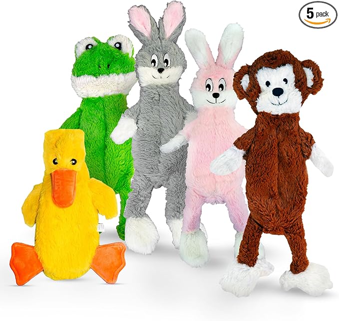 FGA MARKETPLACE Flat NO Stuffing NO Squeak Plush Dog Toys, Funny Style Will Entertain Your Pet for Hours, Recommended for Small and Medium Dog 21 INCH Long(Bundle 2)