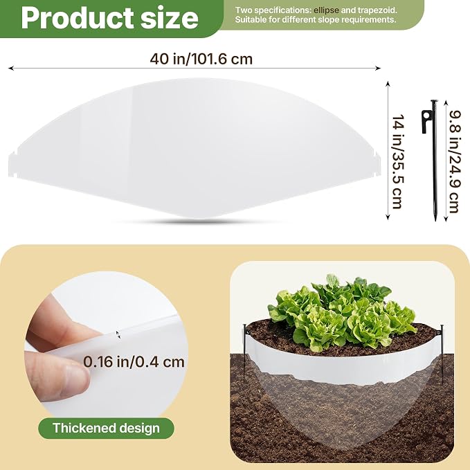 Hillside Planters for Slopes Set of 6(40" W X 14" H) with 12 Ground Stakes, PE Dirt Slopes Hillside Erosion Control, Retaining Wall Blocks Landscaping for Yard, Flower Bed
