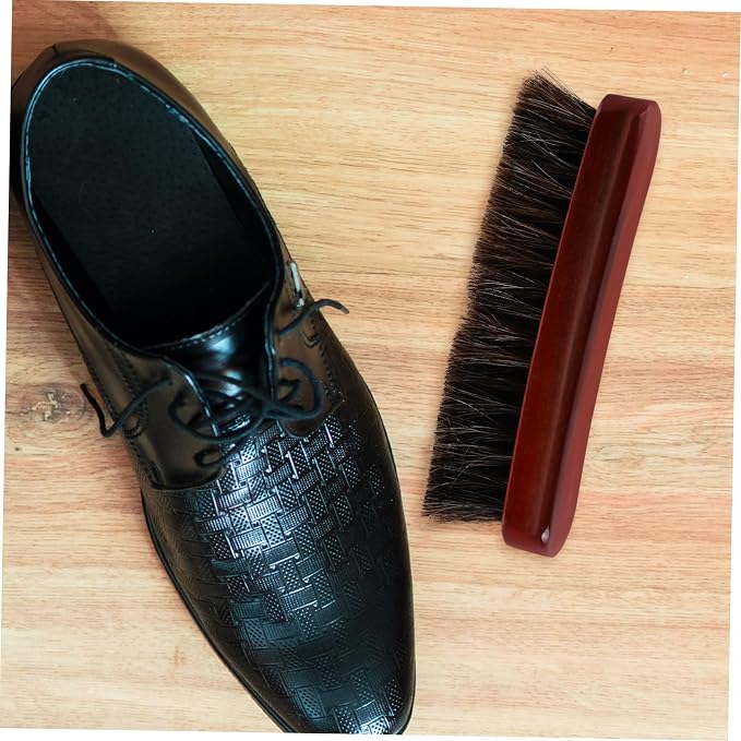 4pcs Portable Wooden Horsehair Shoe Brush for Cleaning Small Scrubber for Boots and Shoes Material for Polishing and Maintaining Footwear