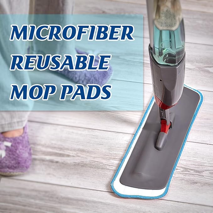 80 Pack Microfiber Mop Pads Machine Washable Cleaning Flat Mop Head Replacement Reusable Household Pads for Hardwood and Hard Surface Floor Cleaning and Scrubbing