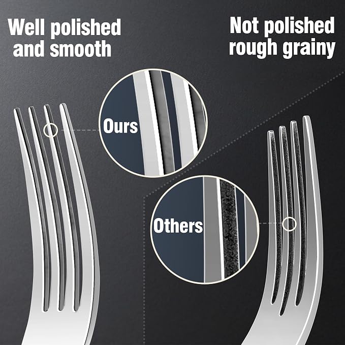 Silverware Set for 6, 30 Piece 18/10 Stainless Steel Flatware Utensils Cutlery Set, Mirror Polished knives Forks and Spoons Silverware Sets,Dishwasher Safe for Dinner Home Kitchen,Wedding Party
