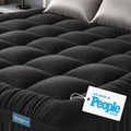 Niagara Sleep Solution Ultra Soft Full Size Mattress Topper - Rayon Derived from Bamboo Pillow Top Mattress Pad for Back Pain Relief - Naturally Cooling for Hot Sleepers, Black