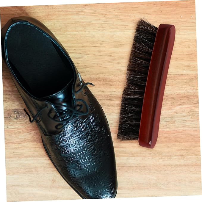 3pcs Laundry Scrubbing Brush Portable Wooden Shoe Cleaning Brush Horsehair Bristles for Shoe Polishing and Boot Care Ergonomic Grip Design for Comfortable Use