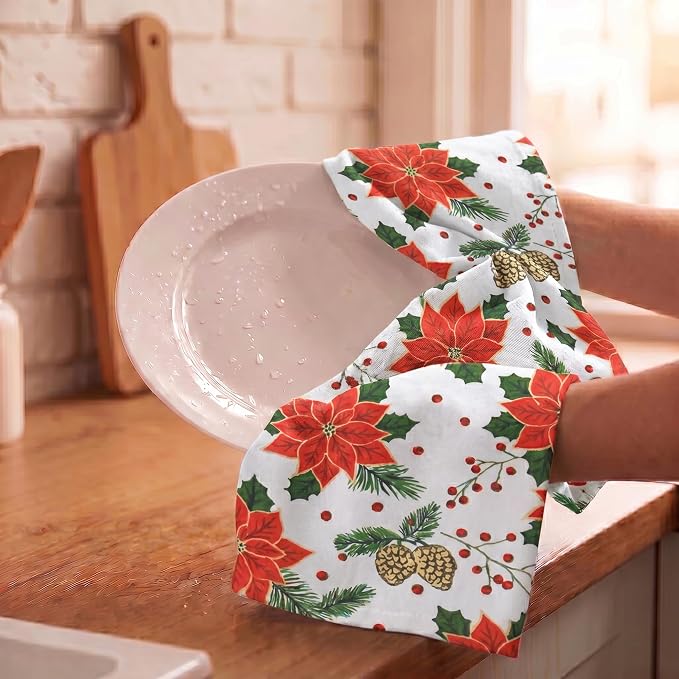 Urban Villa Kitchen Towels Cotton Dish Towels 20”x30”(Set of 6) Pinecone