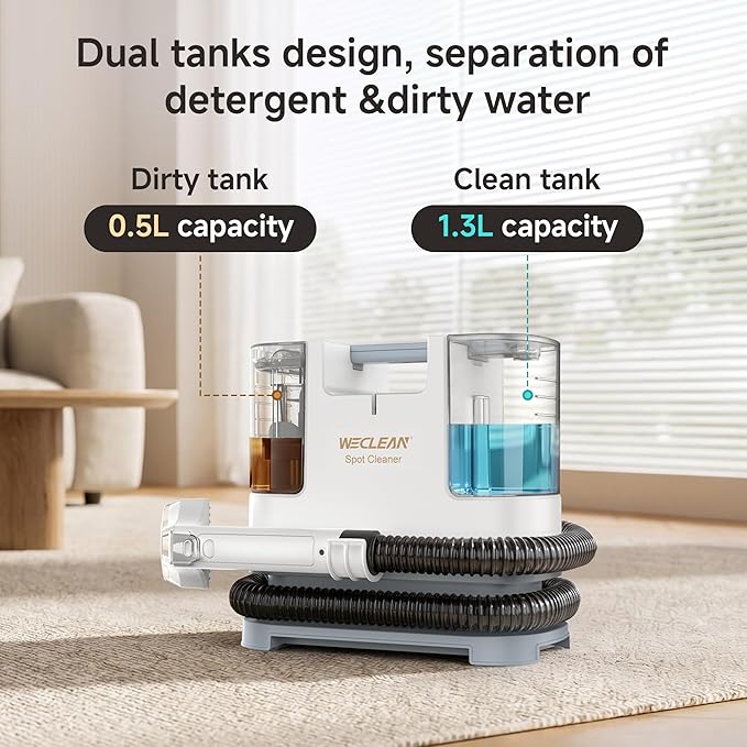 WECLEAN C1 Portable Extractor for Couch and Carpet Cleaner Upholstery Cleaner with Deep Cleaning Solution