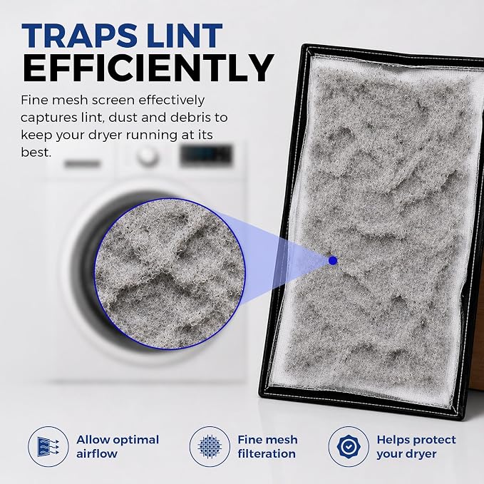 Dexter Lint Screen Replacement – Durable Frameless Dryer Lint Filters for Commercial & Residential Use (9822-010-000) - 26 7/8" X 24" (Pack of 5)