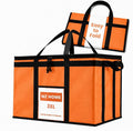Insulated Food Bag, Portable Cooler Tote (3XL, Orange, 1 Pack) | Large thermal bag, For cold & hot food, Soft sided cooler, Heavy duty carrier, Grocery shopping, Food delivery, Catering bag