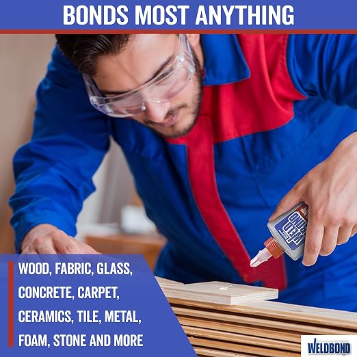 Multi-Surface Non-Toxic Adhesive Glue. Bonds Most Anything ! Glue Gallon for Wood Glue or Crafts Fabric Glass Mosaic Carpet Ceramic Tile Cement Metal Stone & More. 101 oz - 3L - 2Pack