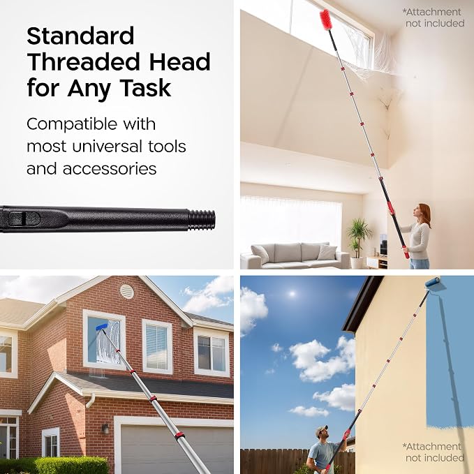 Tyroler Professional Window Squeegee with Extension Pole | Squeegee for Windows Cleaning | Outdoor Window Cleaner Tool, Windows Washing Kit with Extension Pole | Window Cleaning Kit (24.3 feet)