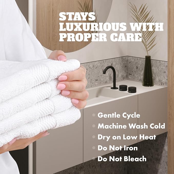 Wealuxe White Hand Towels for Bathroom [12 Pack] Cotton Hand Towel Bulk for Gym, Kitchen and Spa, 16x27 Inches Soft Highly Absorbent Quick Dry Terry Salon Towels