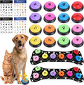 Dog Buttons for Communication, 16 Pcs Dog Talking Button Set, 30s Recordable Voice Pet Training Buzzers, Speaking Buttons for Dogs & Cats with 4 Scene Stickers (Batteries Not Included)