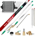 47" & 24" & 15" Radiator Cleaning Wand 5-Piece Set, 4500 PSI Stainless Steel Dual Water/Air Radiator Cleaner with Pressure Washer Gun Adapter & Tips for Cars, Trucks, Heavy Equipment,Silver& Green
