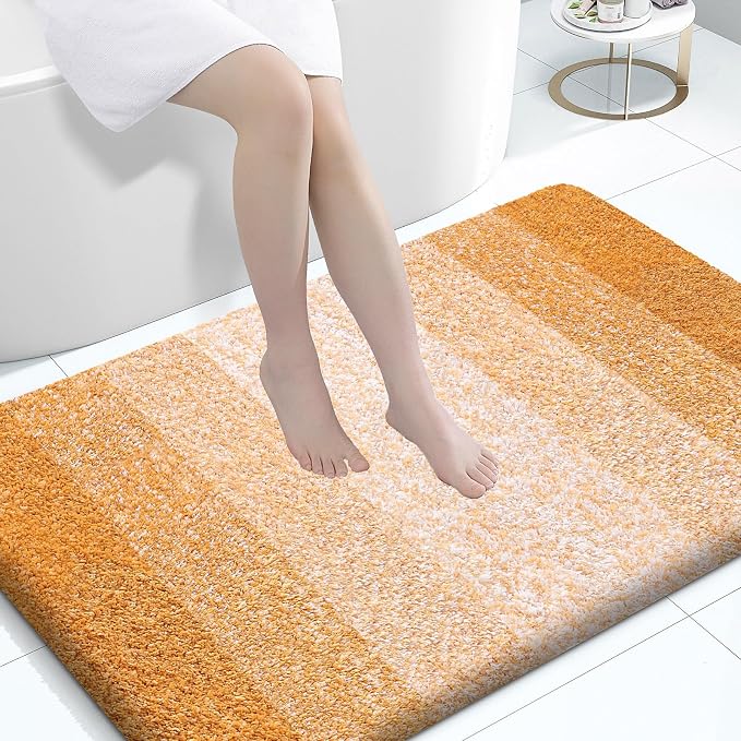 OLANLY Large Bathroom Rugs Mat 44x32, Extra Soft Absorbent Microfiber Bath Rugs, Rubber Backing, Quick Dry, Washable Bath Mats for Bathroom, Tub and Shower, Home Decor Accessories, Golden Yellow