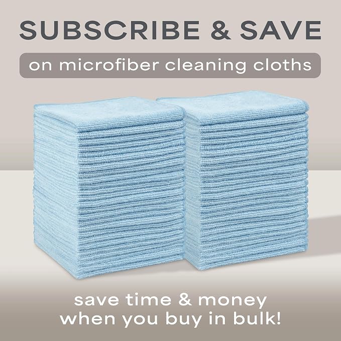 S&T INC. 50 Pack of Microfiber Cleaning Cloth, Bulk Microfiber Towel for Home, Reusable and Lint Free Cloth Towels for Car