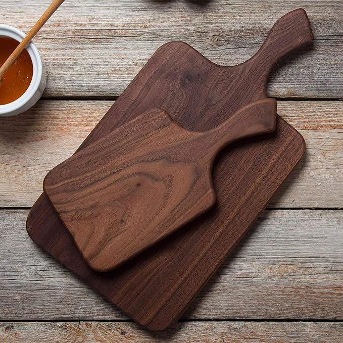 Brazos Home Dark Walnut Wood Cutting Board for Kitchen, Seasoned, Chopping Board, Wood Cheese Board, Charcuterie Platter, Ideal for Serving or Chopping Fruit, Vegetables, Cheese or Meat, 16 x 8, Large