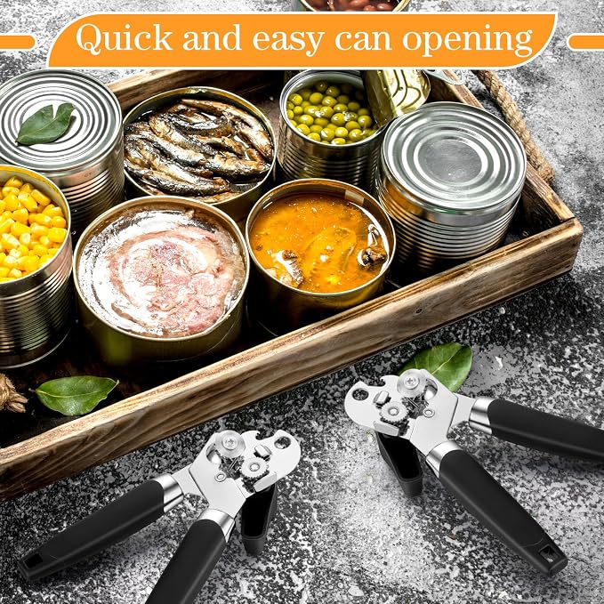 Gisafai 6 Pcs Manual Can Opener Bulk with Sharp Blade Smooth Edge Multifunctional Kitchen Gadget Handheld Openers Large Handheld Knob Can and Bottle Animals for Dorm Kitchen Essentials Gifts