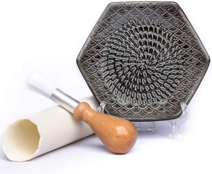 The Grate Plate Ceramic Grater (Includes peeler and brush) - Charcoal