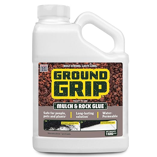 Ground Grip Mulch & Rock Glue for Landscaping, 1 Gallon