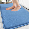 OLANLY Memory Foam Bathroom Rugs 30x20, Absorbent Bath Mat, Cornflower Blue | Soft Quick Dry Bath Rugs Mats, Non-Slip, Machine Washable Carpet for Bathroom Floor, Tub and Shower, Home Decor Accessories