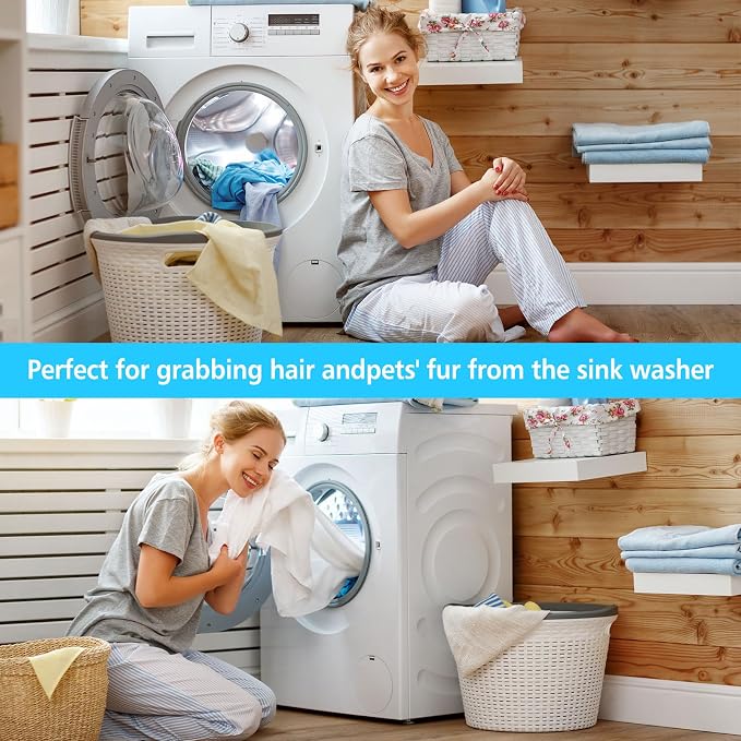 200 Pack Washing Machine Lint Traps for Washing Machine Hose Stainless Steel Lint Snare Traps Washer Lint Catcher Mesh Washing Machine Filter with Cable Ties for Washer Sink Drain Hose