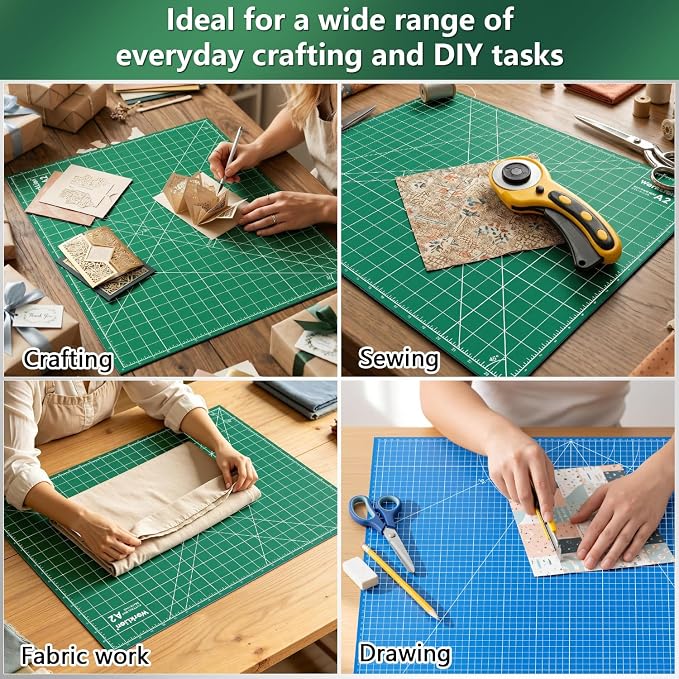 WORKLION 18'' x 24'' Large Self Healing PVC Cutting Mat, Double Sided, Gridded Rotary Cutting Board for Craft, Fabric, Quilting, Sewing, Scrapbooking - Art Project…