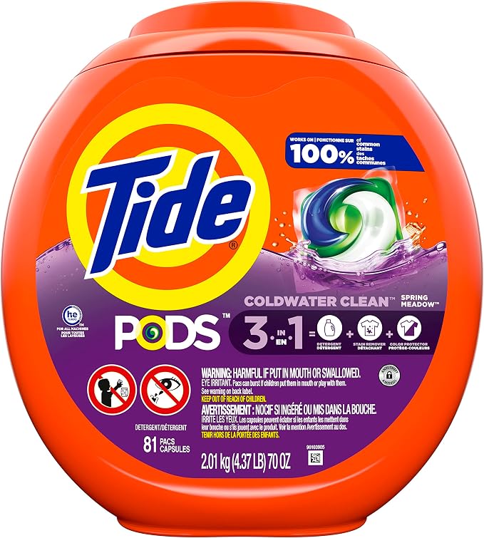 Tide PODS Laundry Detergent Soap Pods, Spring Meadow, 81 count