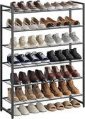 Nunsino Shoe Rack, Metal Shoe Organizer, 6 Tier Garage Shoe Rack Max Holds 30 Pairs,Shoe Storage Shelf for Closet,Entryway, Black