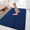OLANLY Thick Memory Foam Large Bathroom Rug 59x35, Absorbent Bath Mat, Navy | Soft Quick Dry Bath Mat Rugs, Non-Slip, Machine Washable Mat for Bathroom Floor, Tub and Shower, Home Decor Accessories